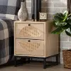 196-12078-RCW Ardon Light Brown Rattan 2-Drawer Nightstand