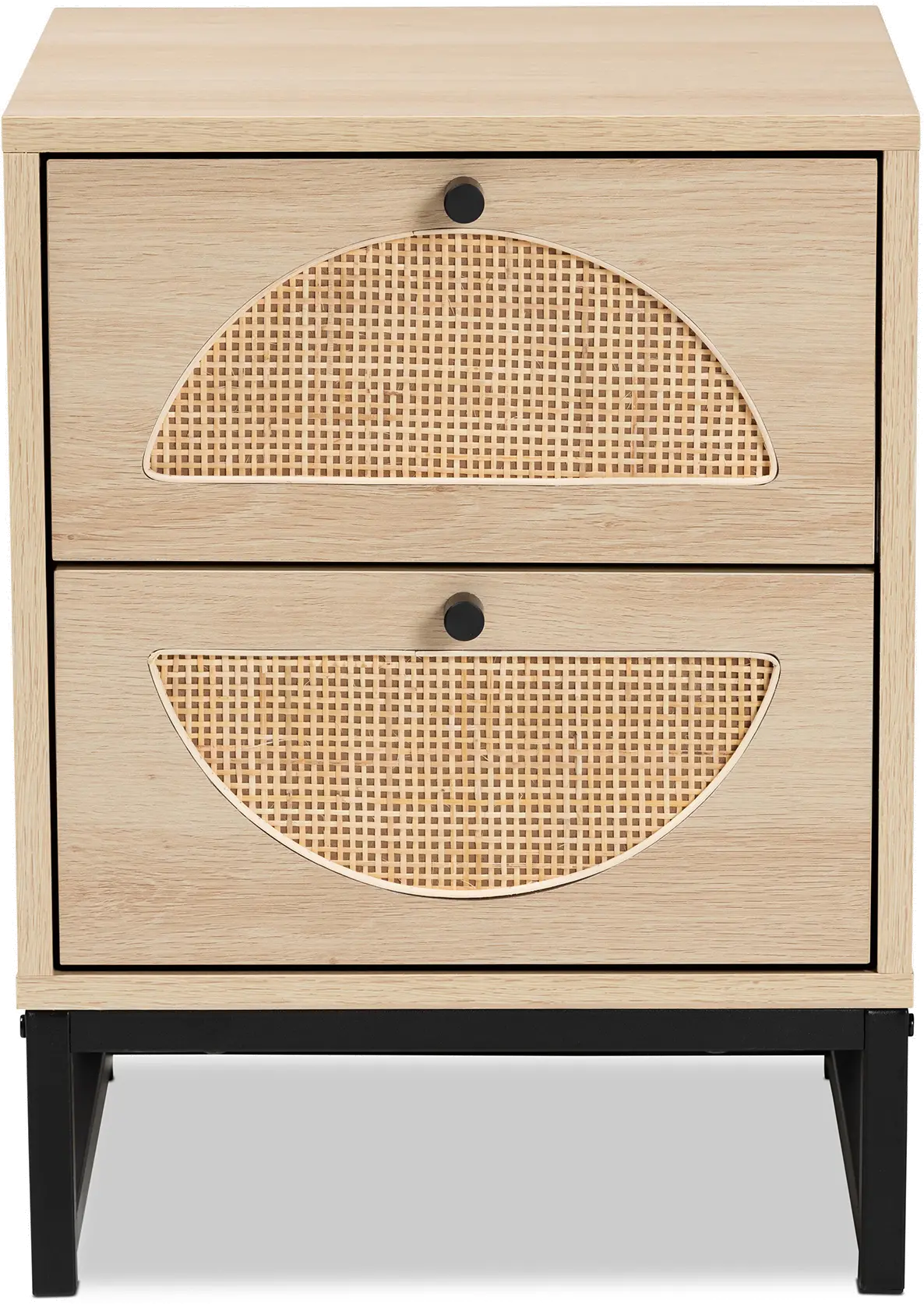 196-12078-RCW Ardon Light Brown Rattan 2-Drawer Nightstand-1