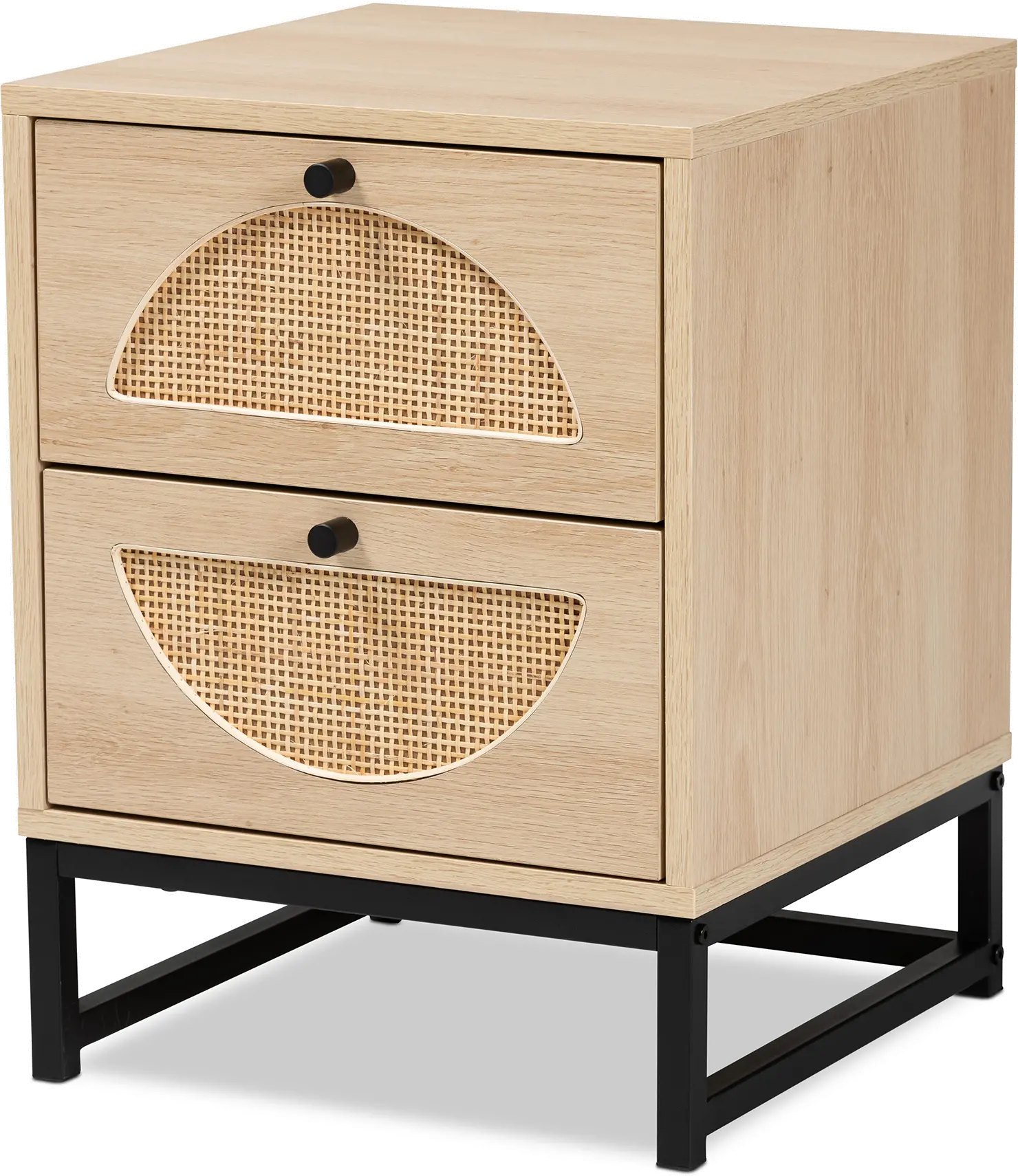 196-12078-RCW Ardon Light Brown Rattan 2-Drawer Nightstand-3