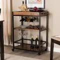 153-9039-RCW Cerne Rustic Oak and Black Metal Bar Cart