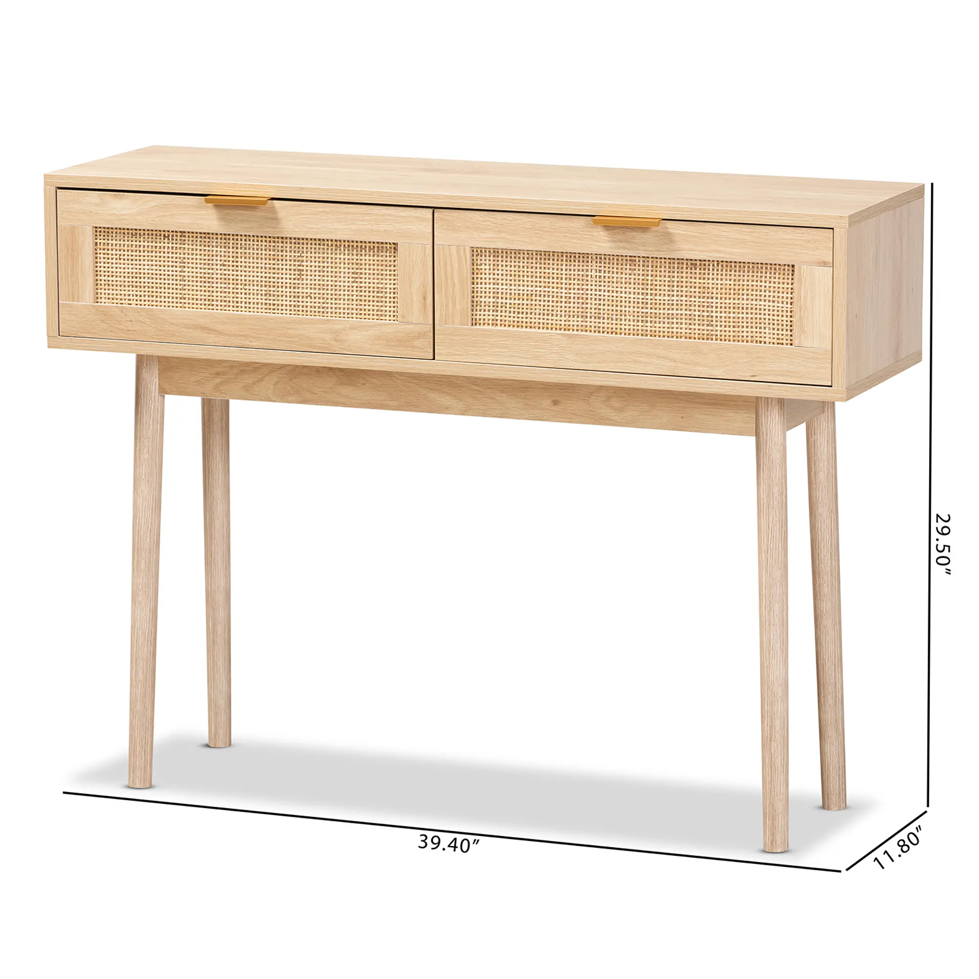 176-11250-RCW Baird Light Brown Rattan Console Table-3