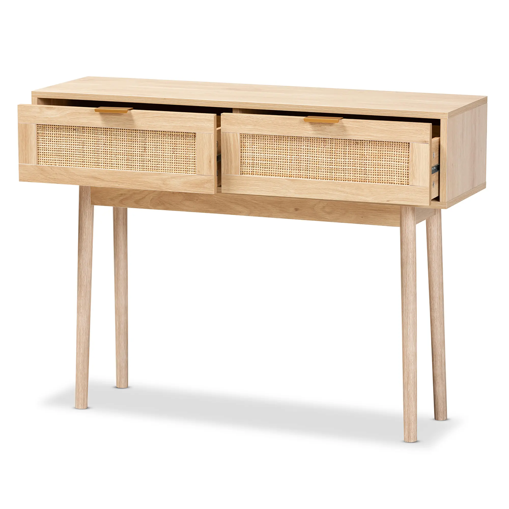 176-11250-RCW Baird Light Brown Rattan Console Table-5
