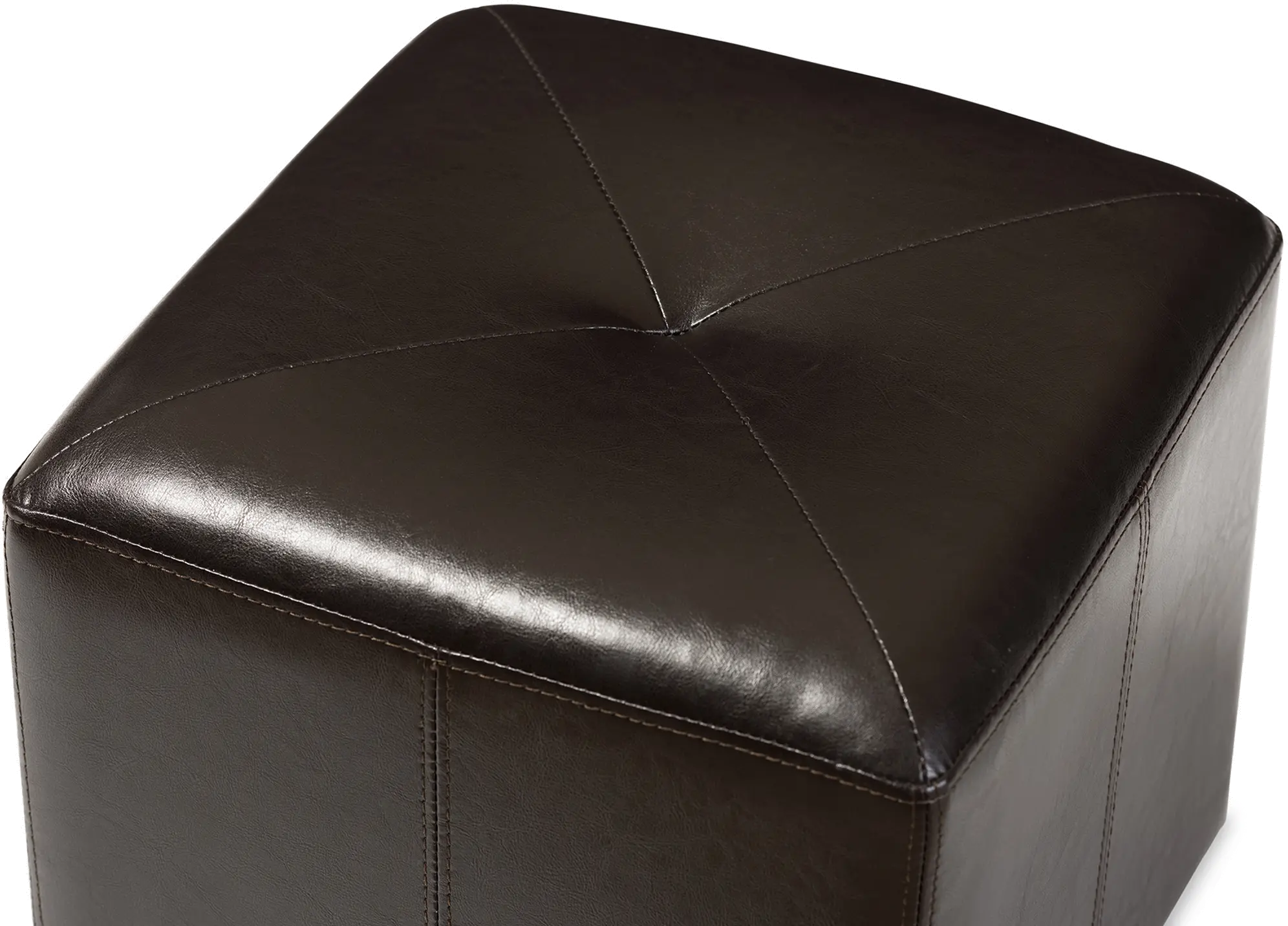 33-3299-RCW Aric Dark Brown Bonded Leather Ottoman-3