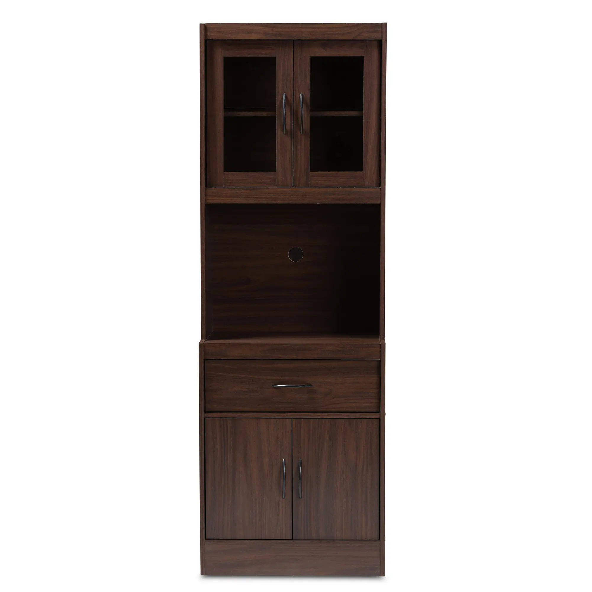 147-8318-RCW Laura Brown Kitchen Cabinet and Hutch-1