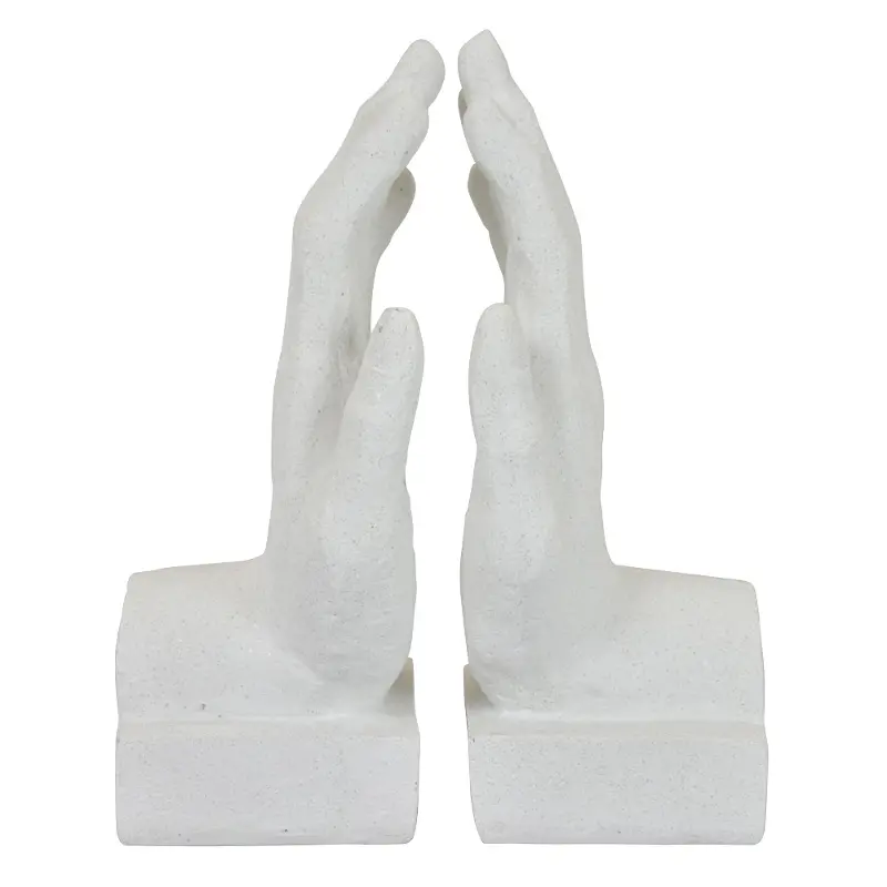 White Hand Bookends Set