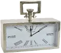 Rectangular Horizontal Silver Clock