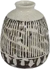 Cream and Brown Accent Vase