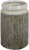 9  Cream Crackle With Brown Vase
