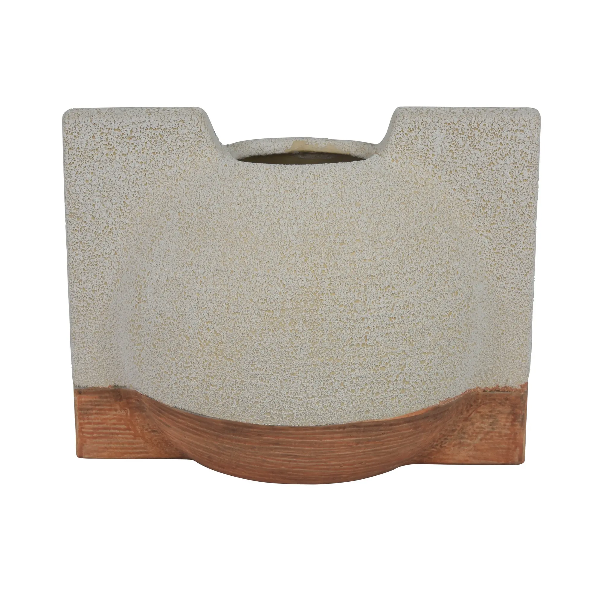 8.75 Cream and Brown Vase-1