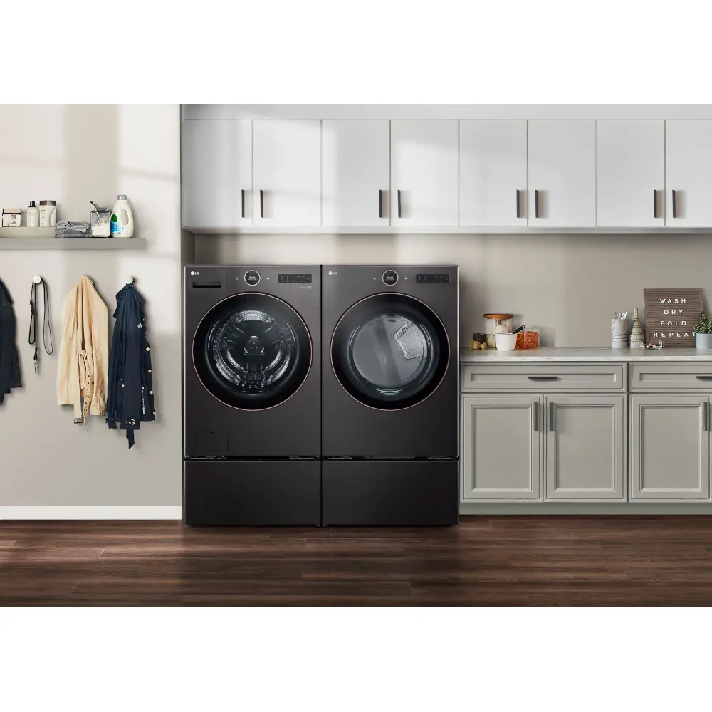 WM6500HBA LG 5 cu ft Front Load Washer - Black Steel 6500B-4