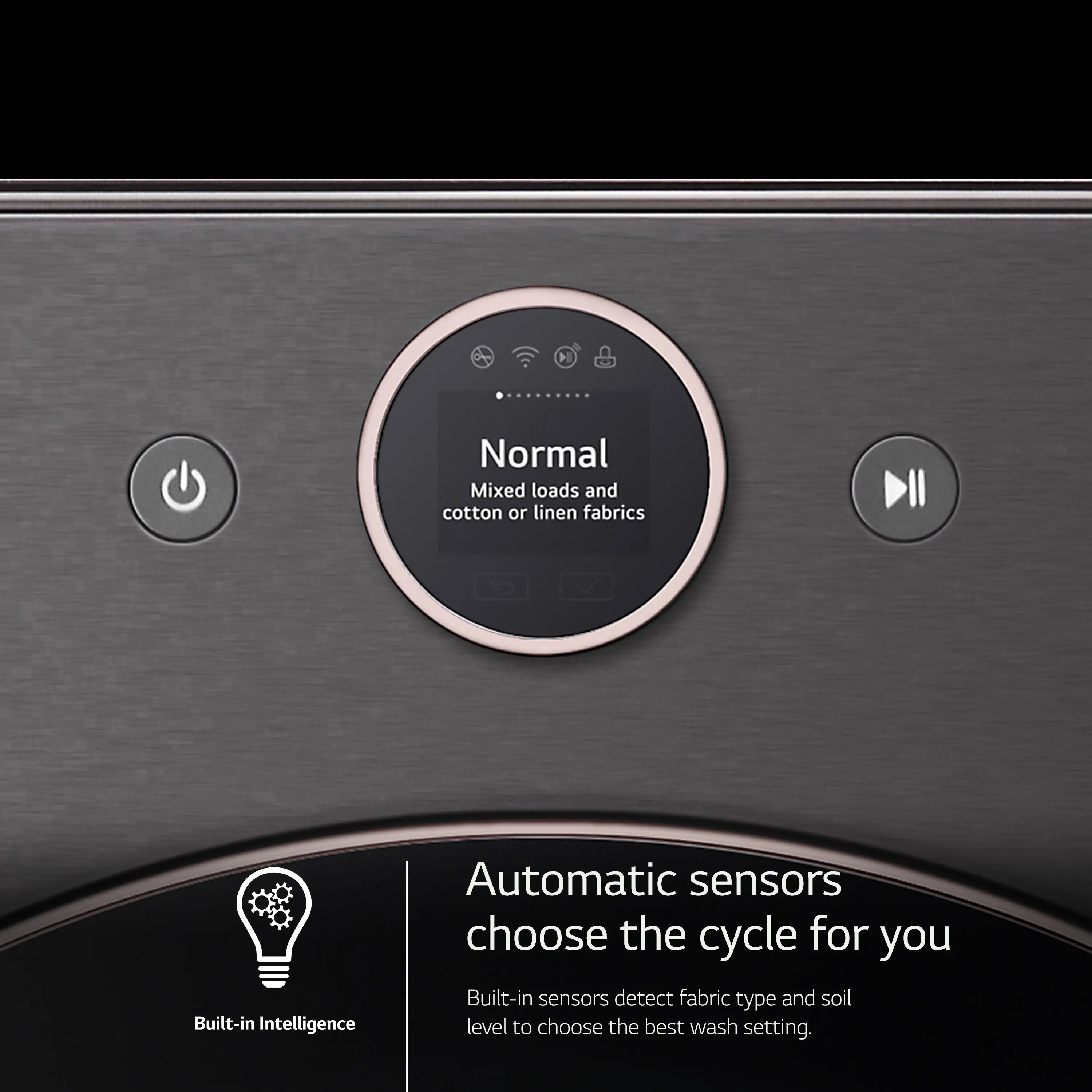 WM6500HBA LG 5 cu ft Front Load Washer - Black Steel 6500B-8