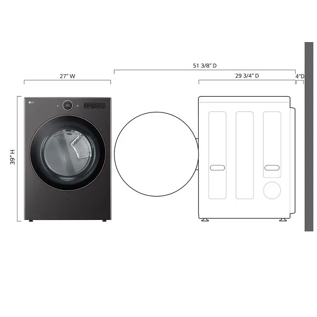 DLEX6500B LG 7.4 cu ft Electric Dryer - Black Steel 6500B-4