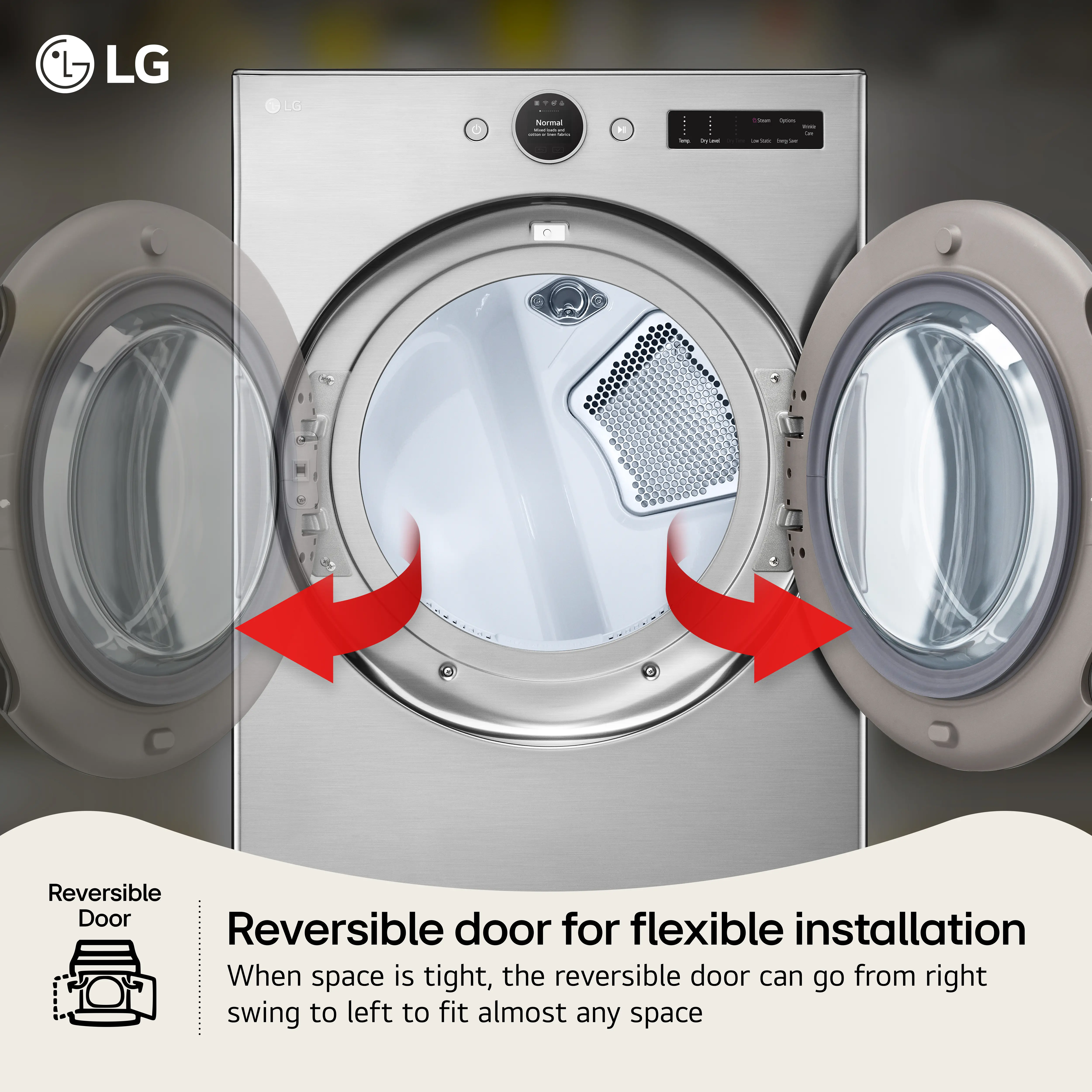 DLGX5501V LG 7.4 cu ft Gas Dryer - Graphite Steel 5500W-4