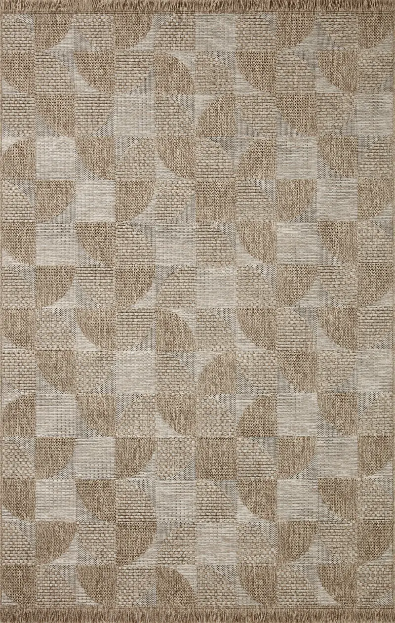 Dawn 5 x 8 Natural Geometric Indoor-Outdoor Rug
