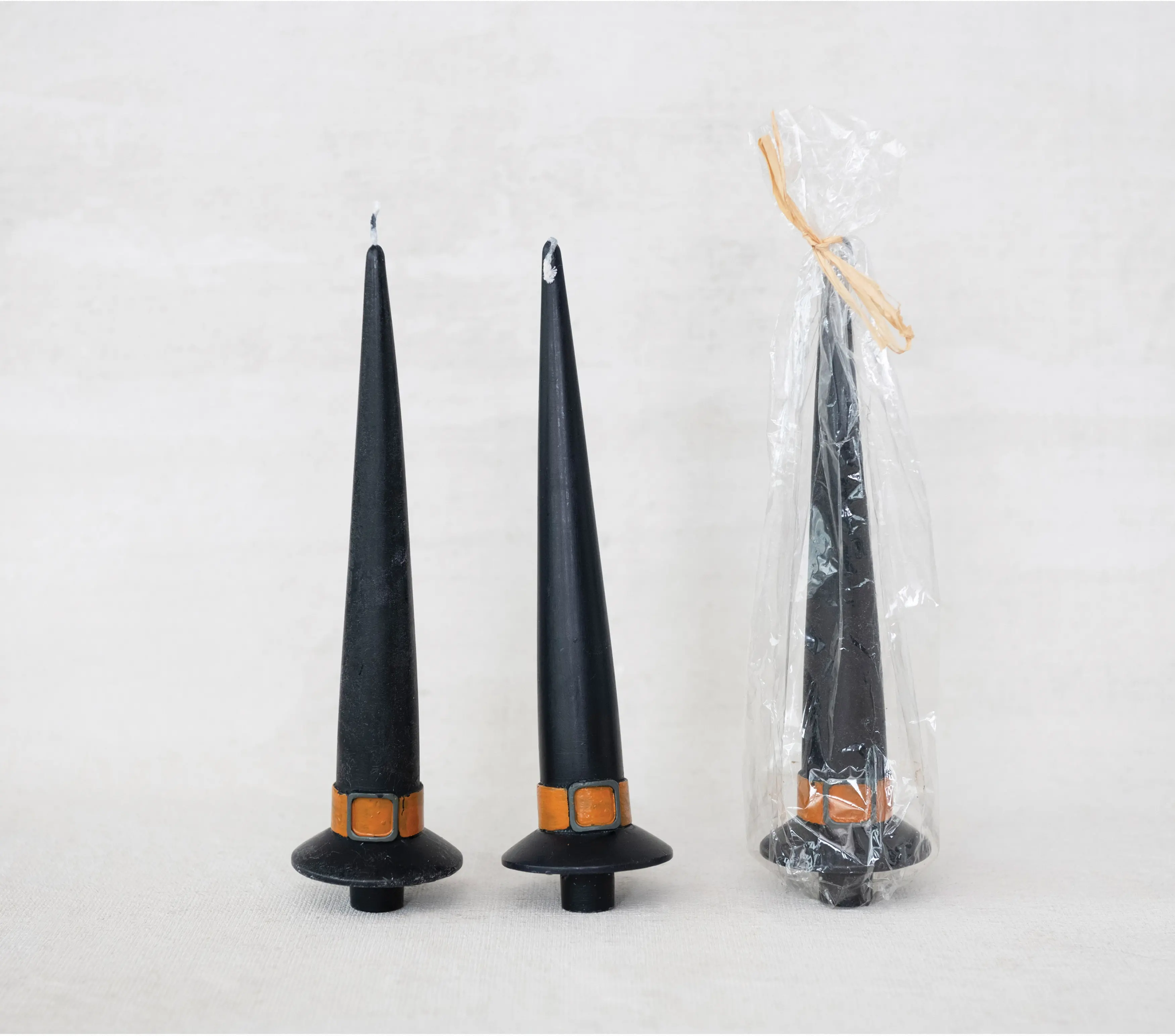 XS0442/WITCH/HA-CNDL 10 Black and Orange Witch Candles-2