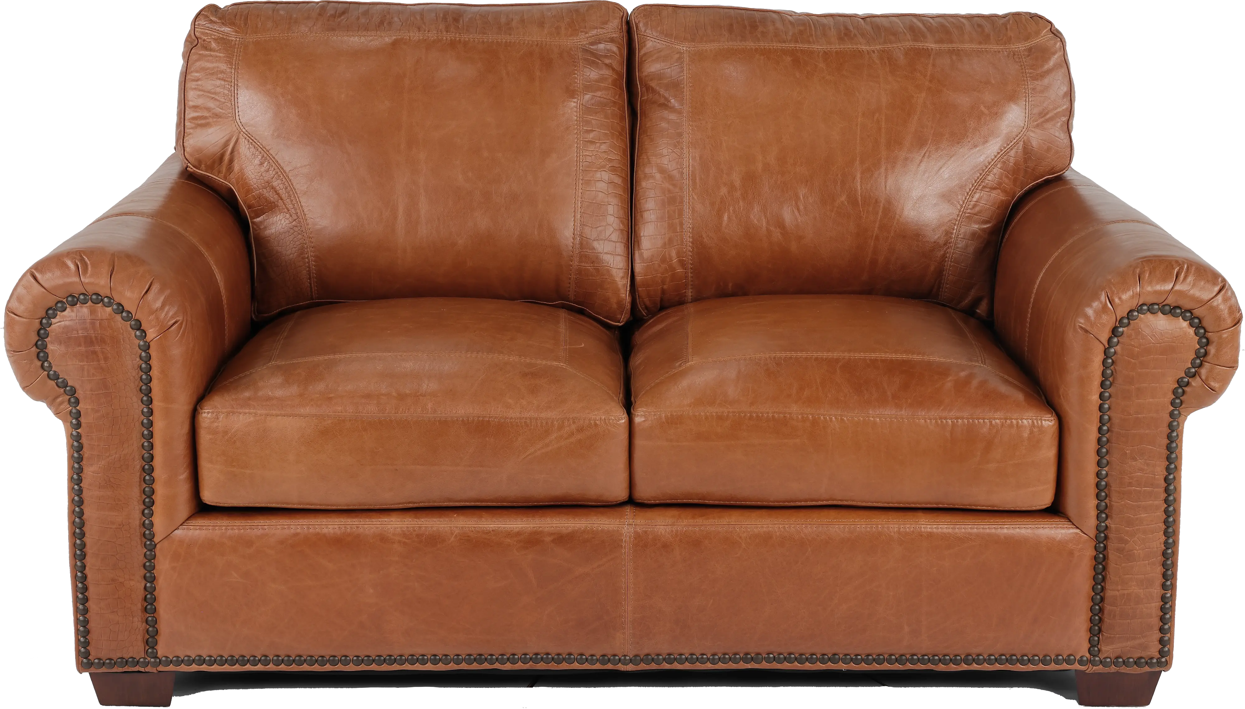 Tahoe Saddle Brown Leather Loveseat-1
