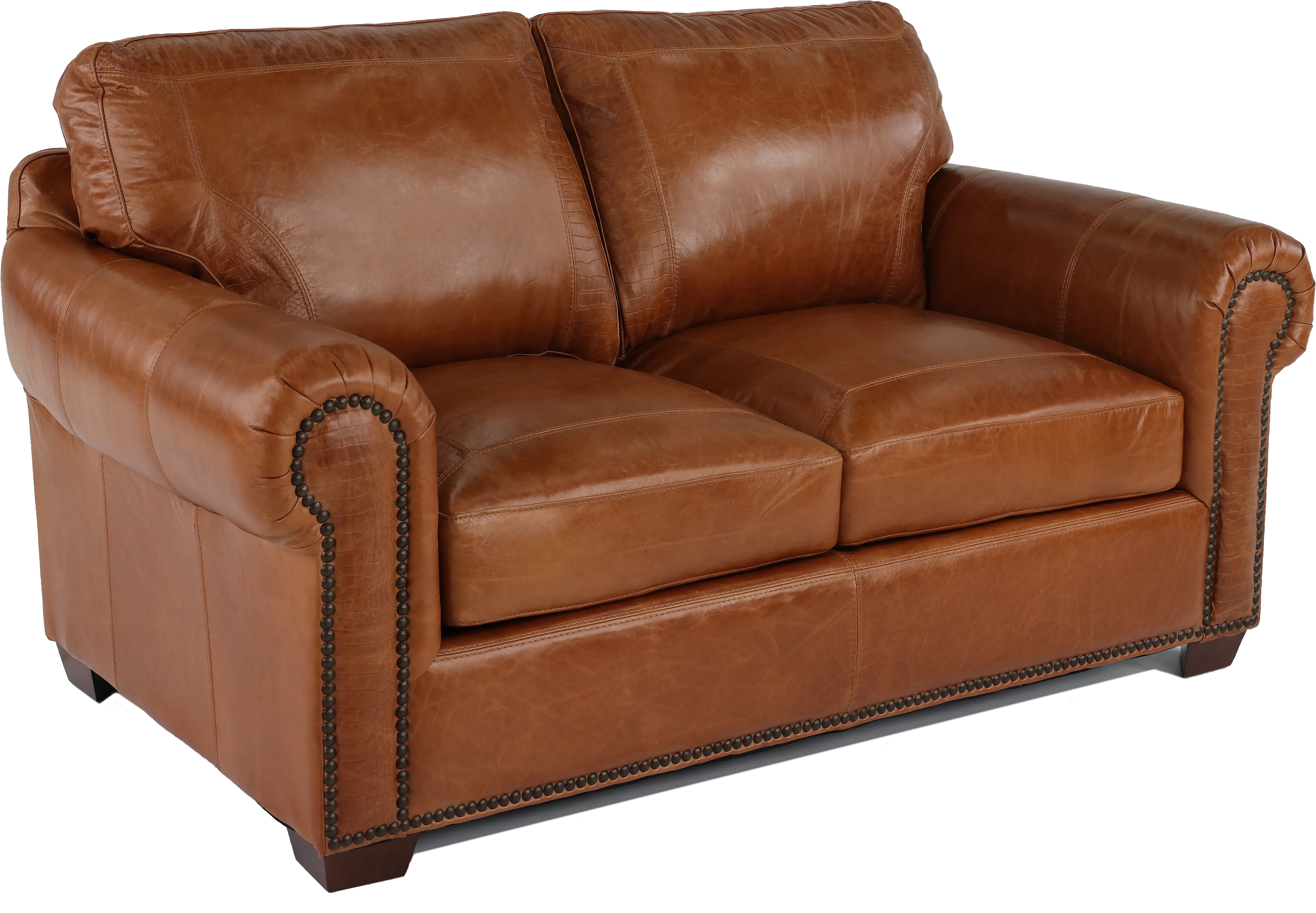 Tahoe Saddle Brown Leather Loveseat-4