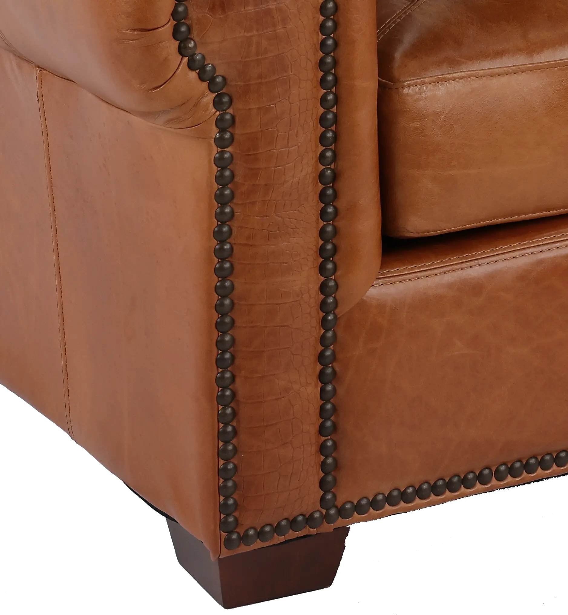 Tahoe Saddle Brown Leather Loveseat-6