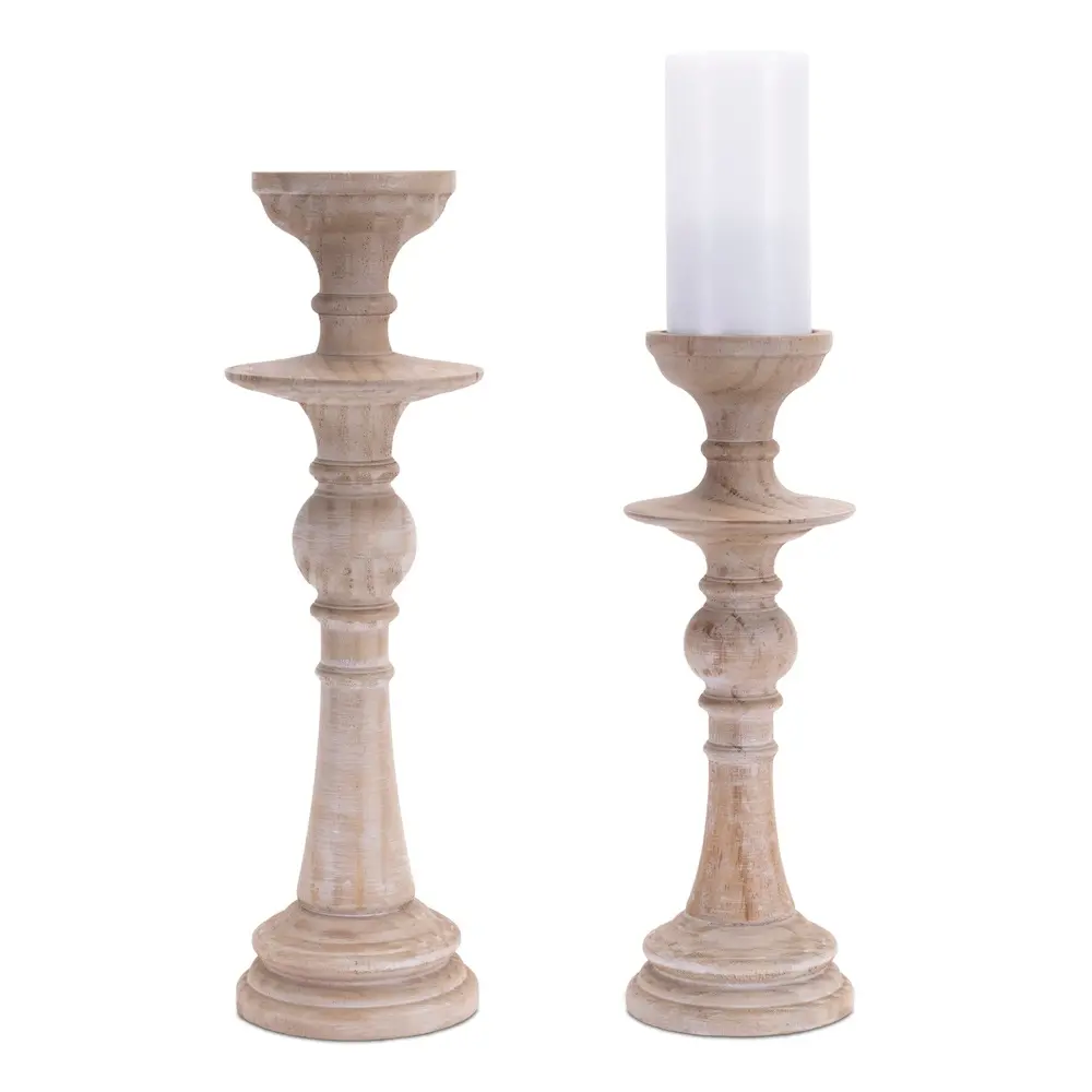 Small Wood Candle Holder-1