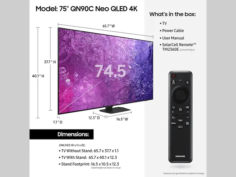 QN75QN90CAFXZA Samsung 75 QN90C Smart Neo QLED 4K UHD TV-2