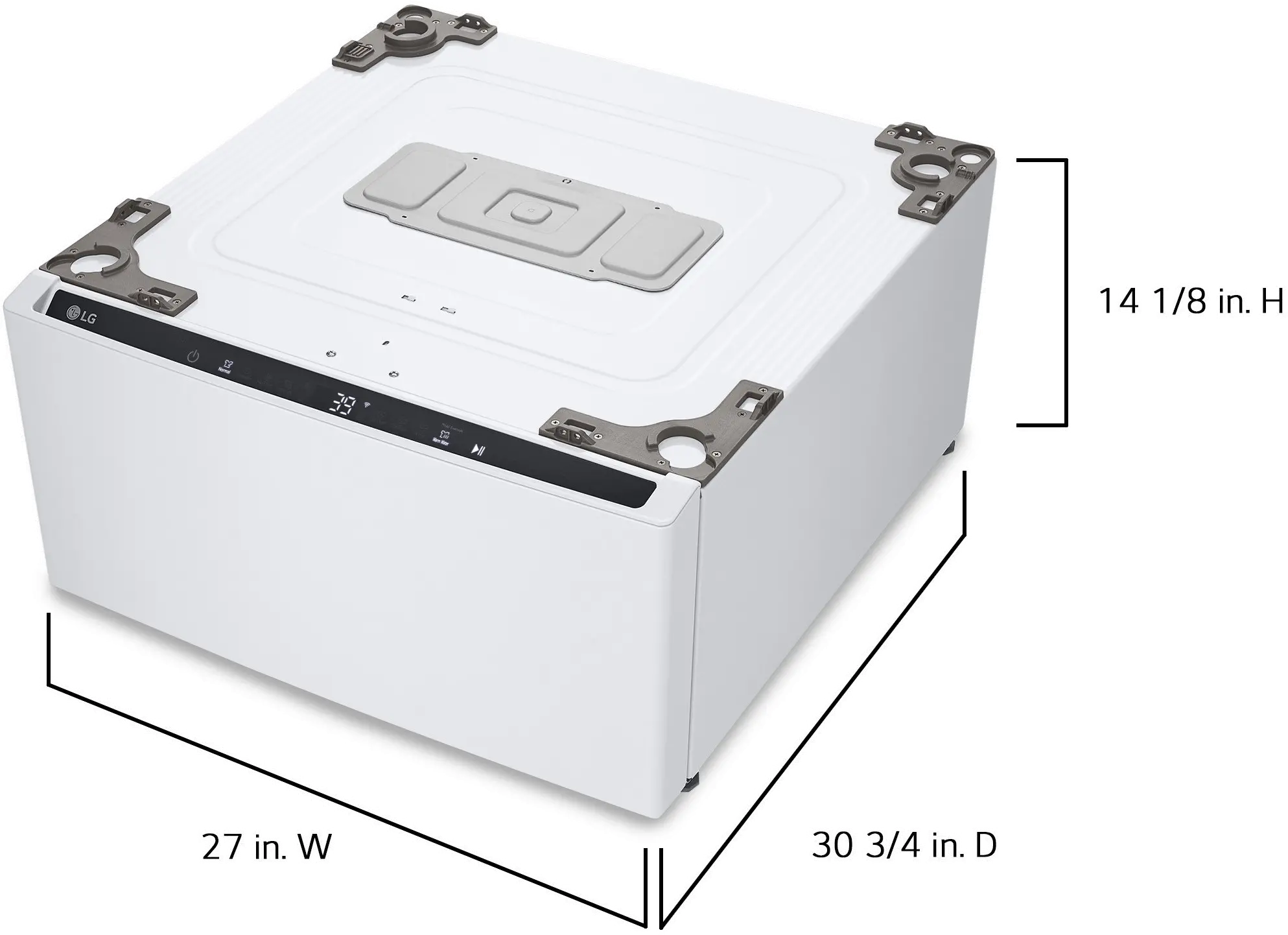 WD300CW LG Sidekick 1.0 cu ft Pedestal Washer - White-6