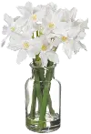 9 Inch Faux White Narcissus Arrangement