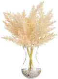 11 Inch Ivory Pampas Grass Vase