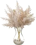 11 Inch Beige Pampas Grass Vase
