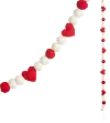 G4371776/HRT-GRLAND Red and White Pom and Heart Felt Garland