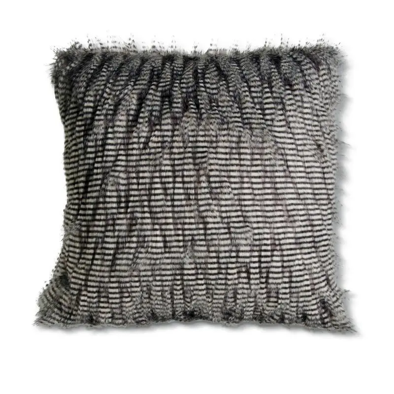 Gray Faux Fur Accent Pillow