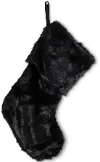 22 Inch Black Faux Fur Stocking