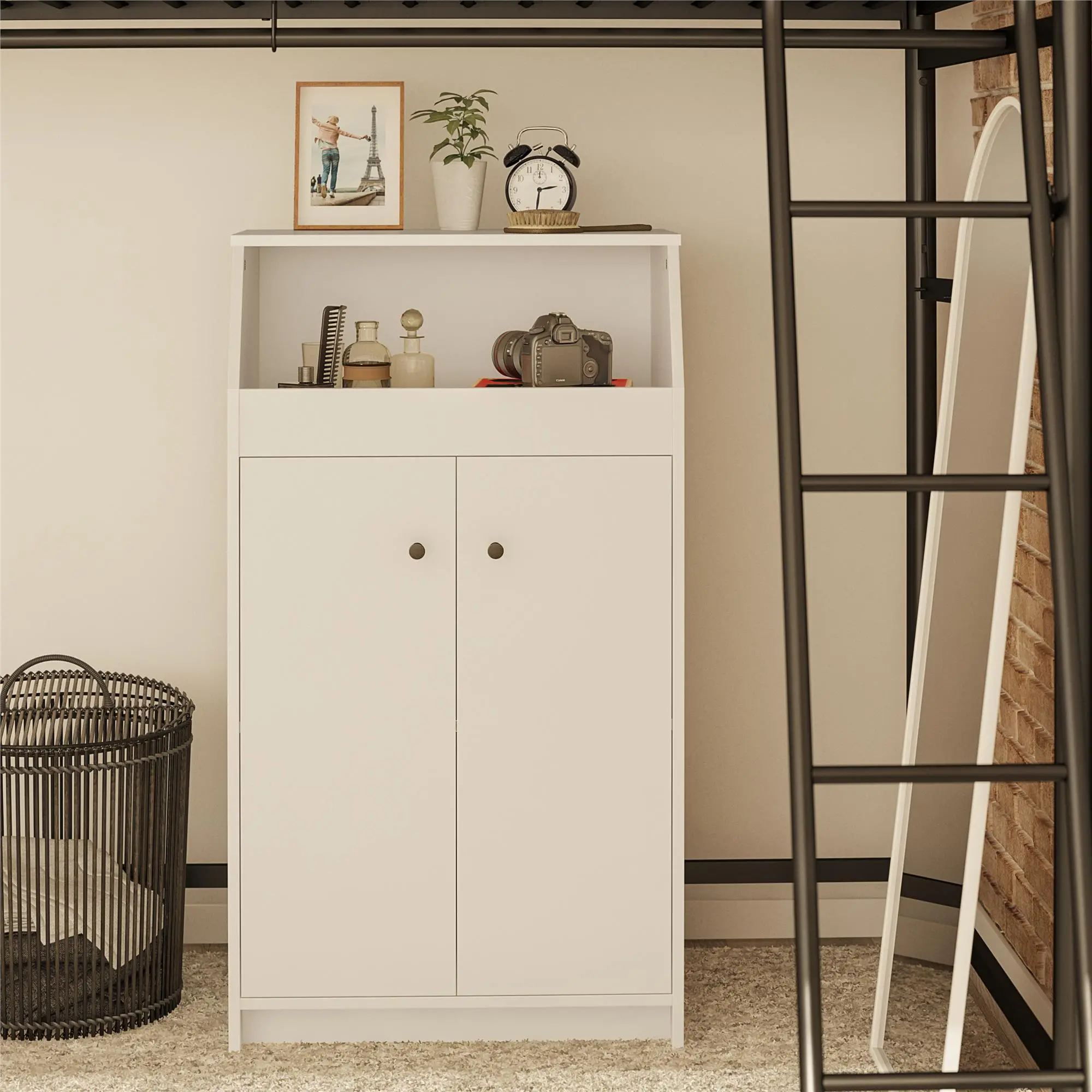 The Loft White 2-Door Storage Tower-2