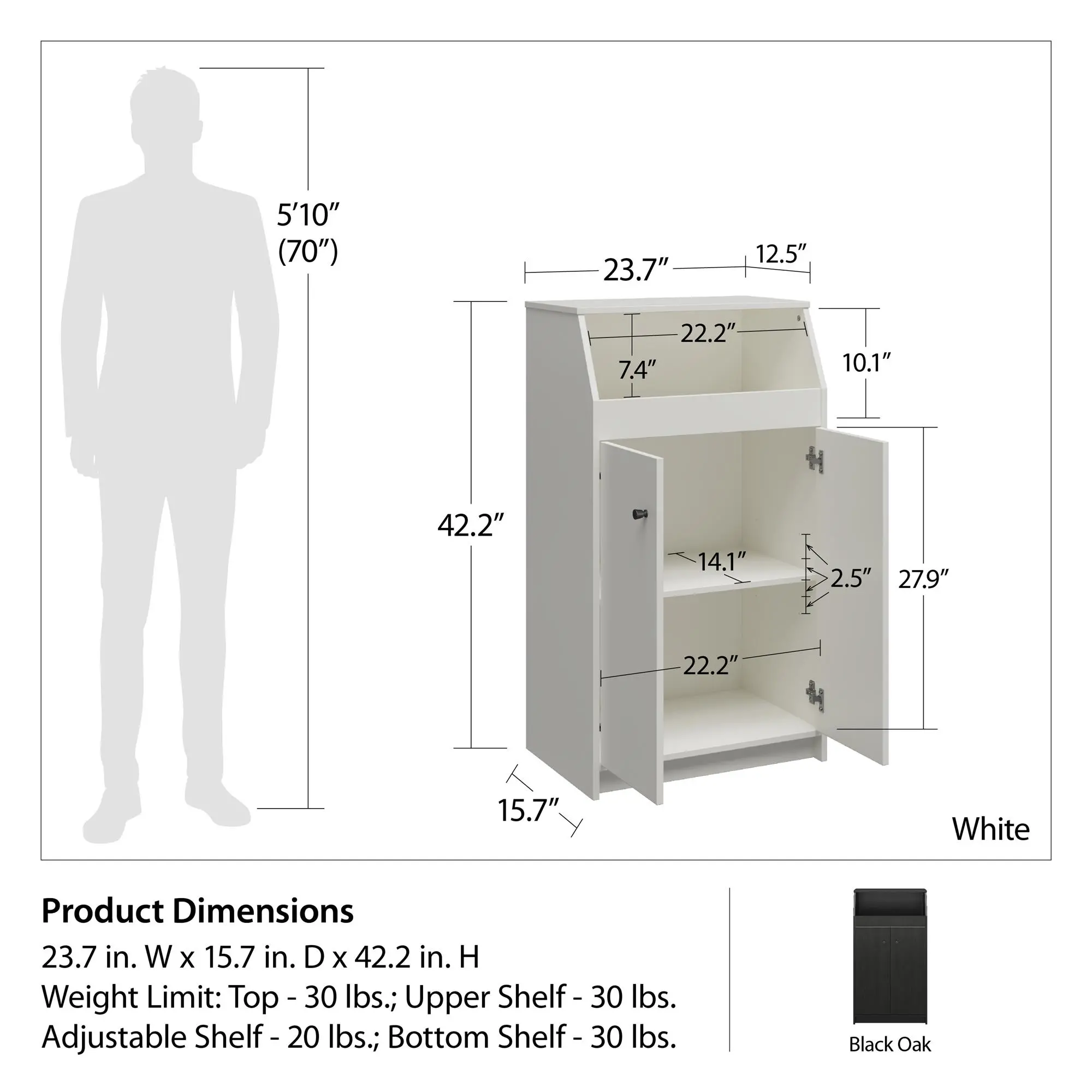 The Loft White 2-Door Storage Tower-9