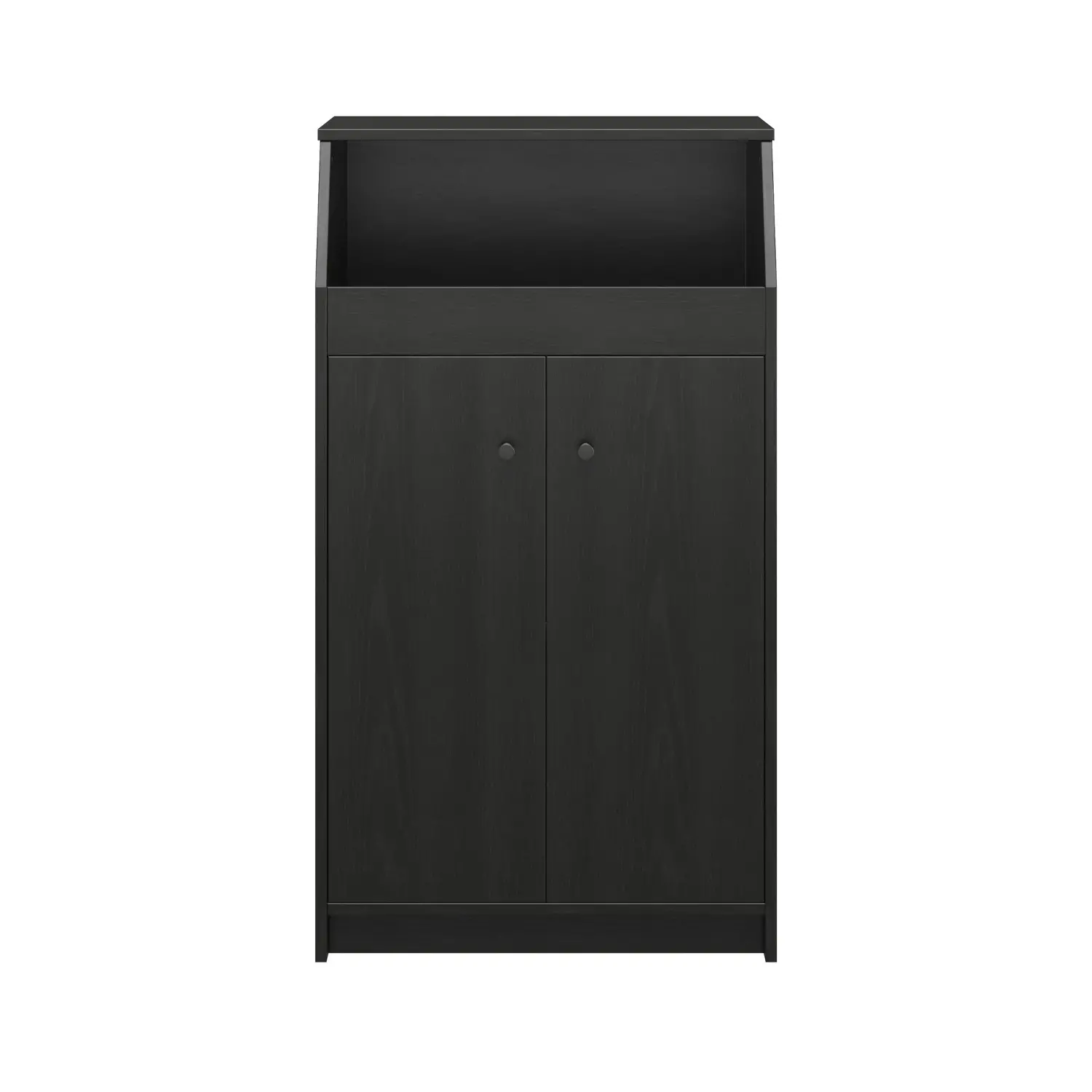The Loft Black Oak 2-Door Storage Tower-1