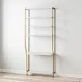 Gwyneth White Marble Closet Vanity with Shelves
