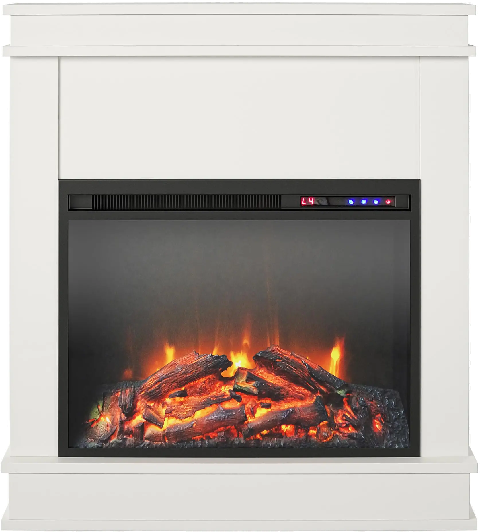 Mateo White Fireplace with Mantel-1