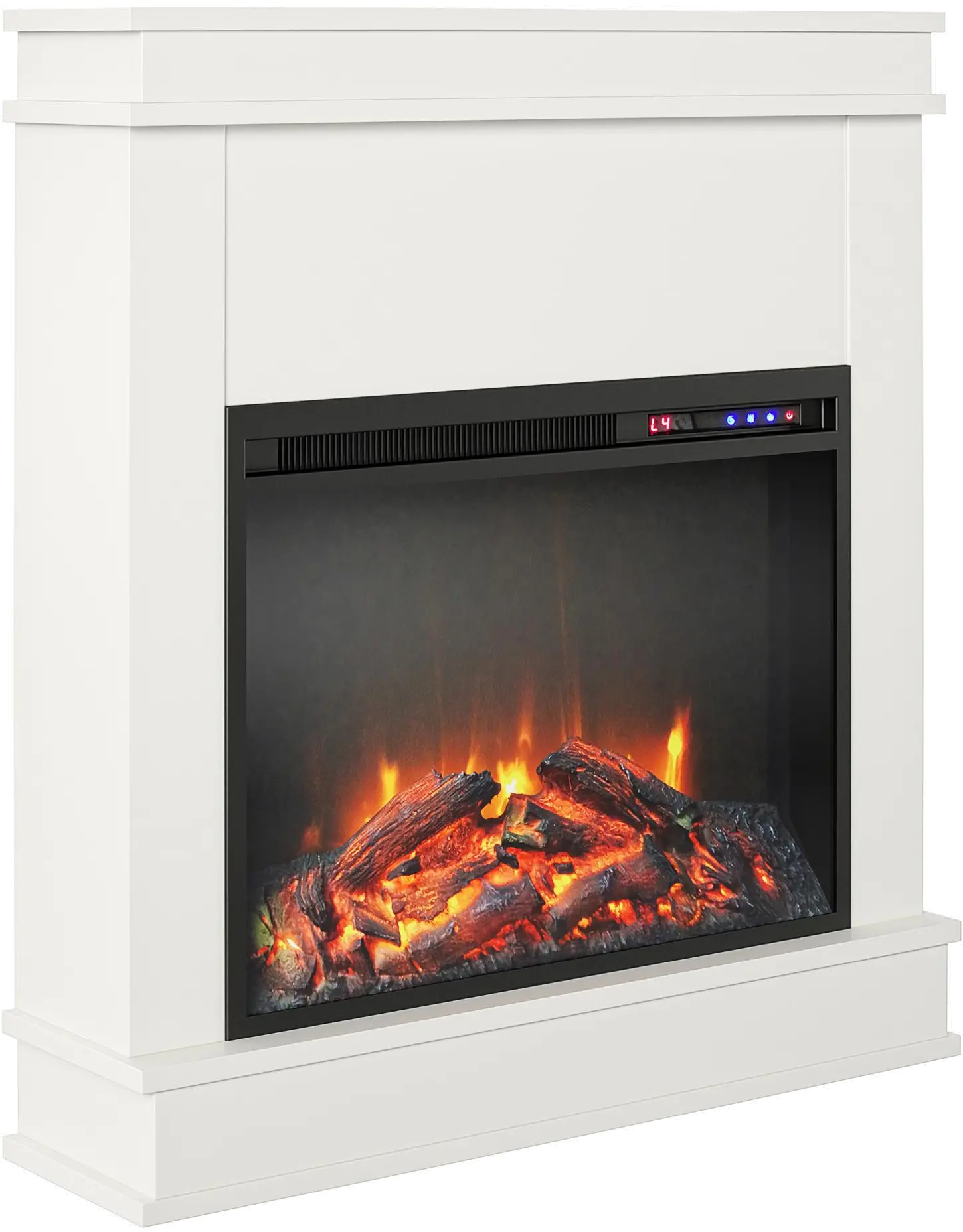 Mateo White Fireplace with Mantel-3