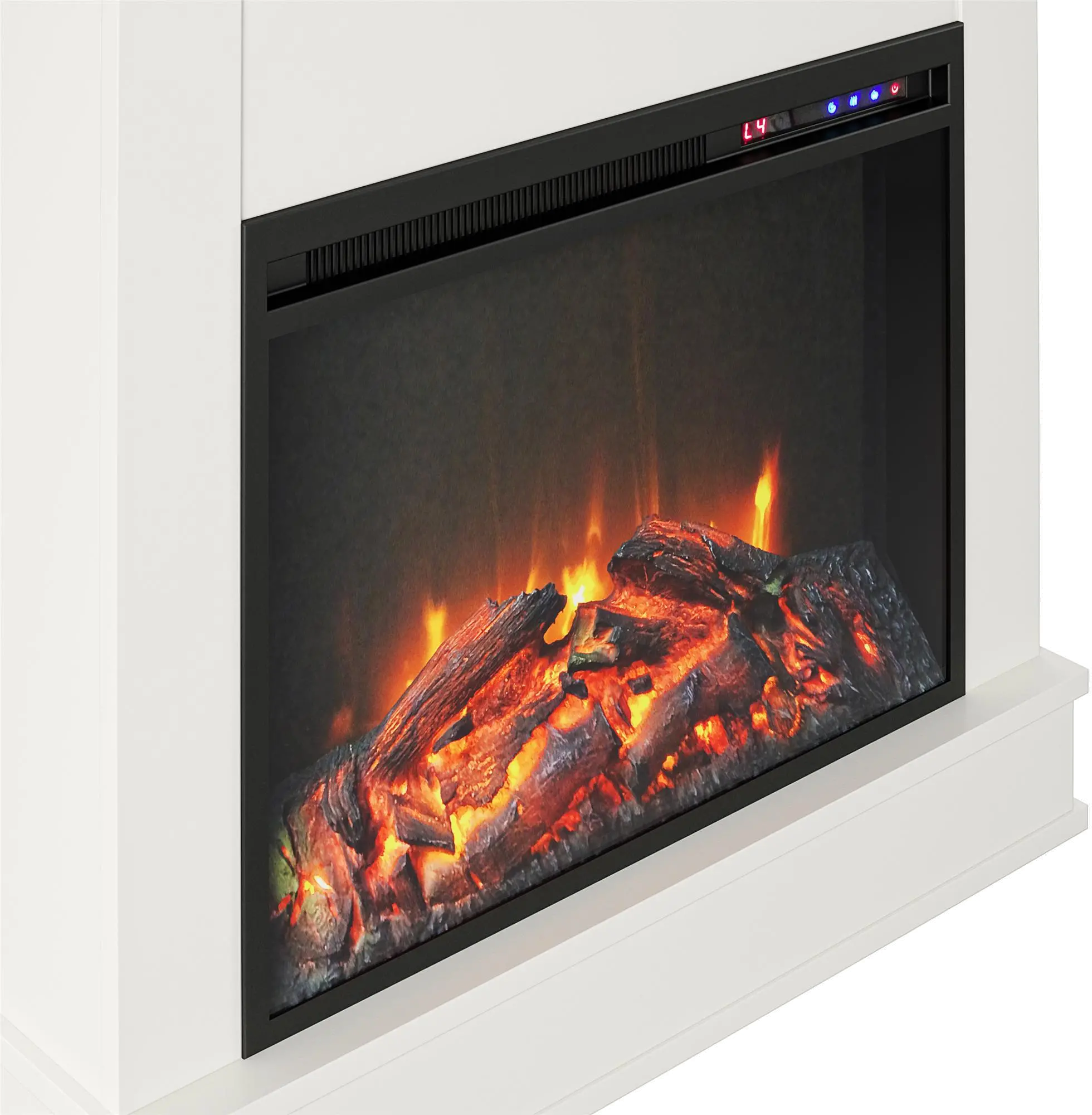 Mateo White Fireplace with Mantel-5
