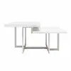 Brielle Modern White Marble Coffee Table