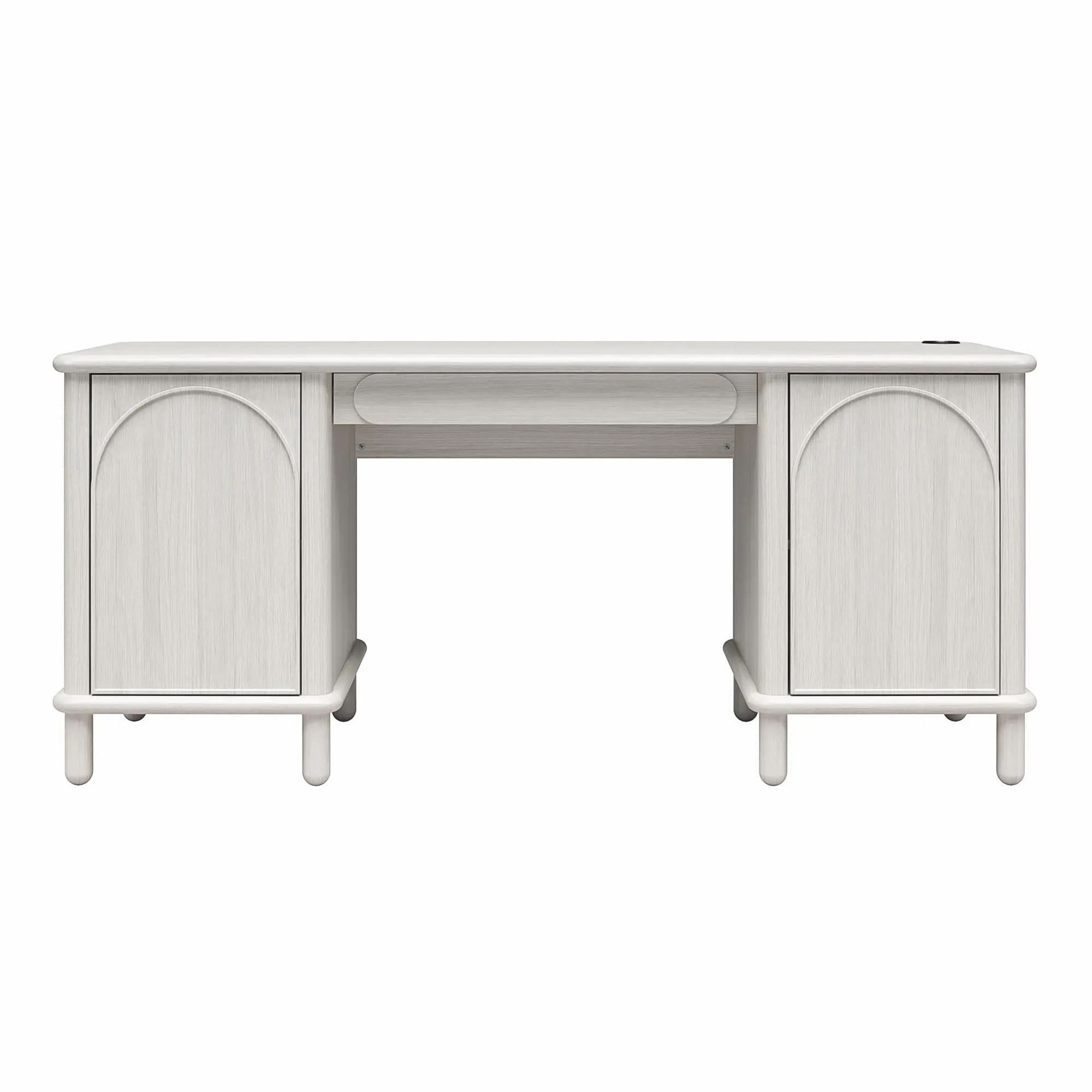 Selena Rustic White Pedestal Desk-3
