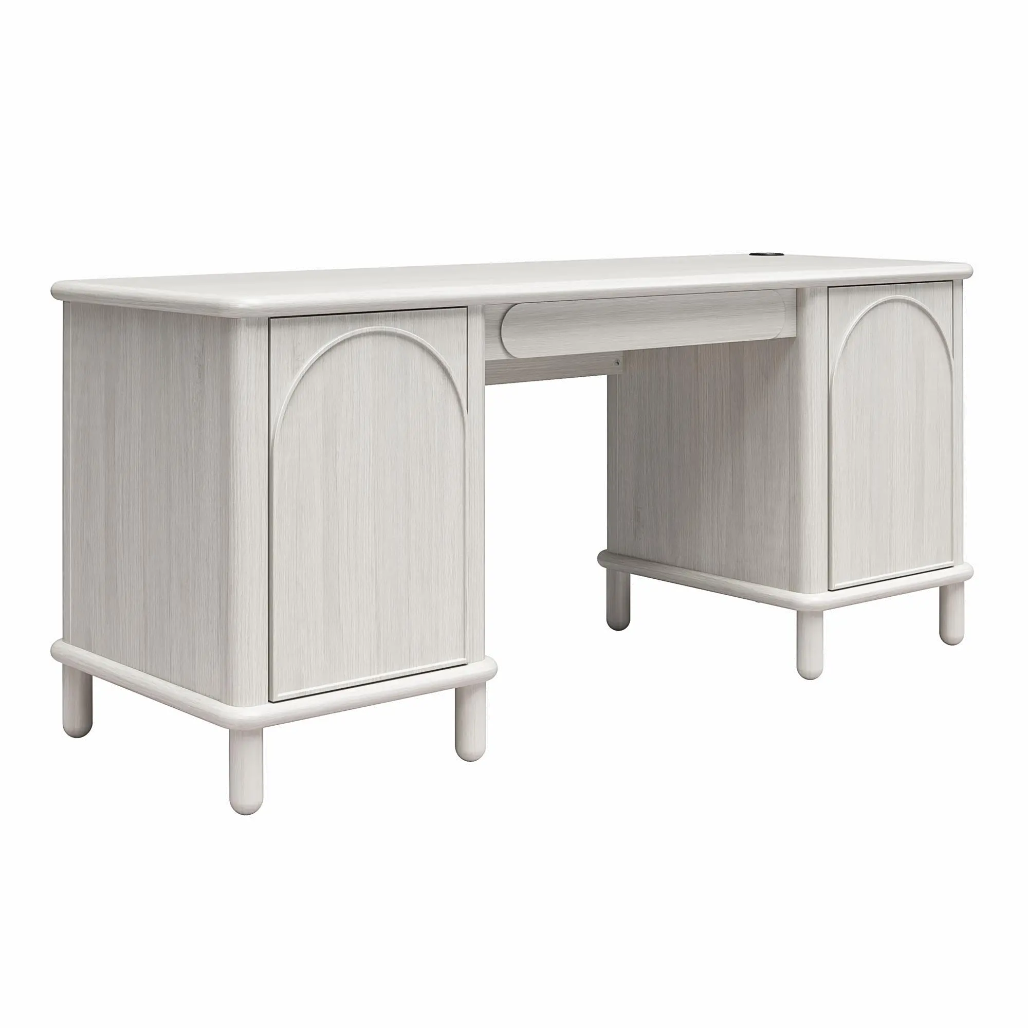 Selena Rustic White Pedestal Desk-4