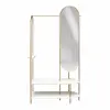 Anastasia White & Gold Clothing Valet with Mirror