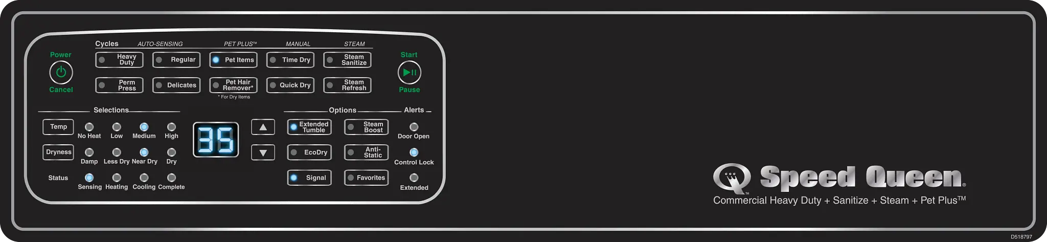 DF7004WE Speed Queen 7.0 Cu Ft Electric Dryer - White-3