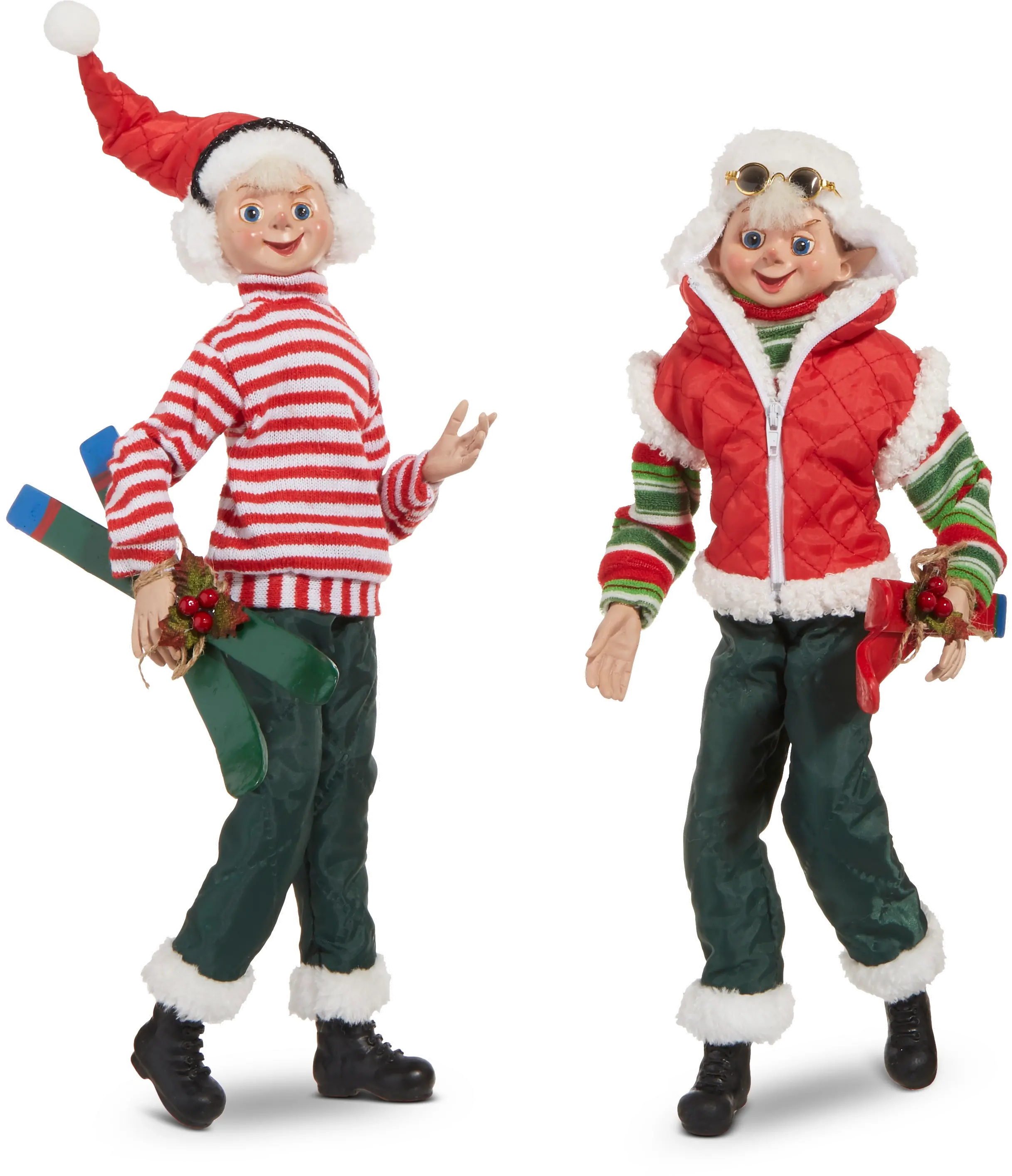 Assorted 16 Inch Skiing Posable Elf-1
