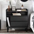 BR2DRLEENSBL Lee Black Mid Century Nightstand