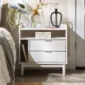 BR2DRLEENSWH Lee White Mid Century Nightstand