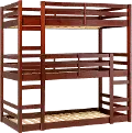 BW3TOTES Espresso Wood Triple Bunk Bed