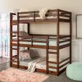 BW3TOTWT Walnut Wood Triple Bunk Bed