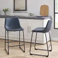 CHL26BU Saddles Navy Blue Counter Stool, Set of 2