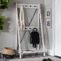 HT68FRAWW Frankie White Wash Hall Tree with Shoe Storage